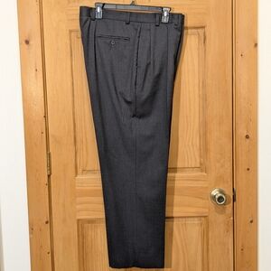 Nautica Wool Pants Trousers Slacks Pleated Gray Business Casual Men's 39x29
